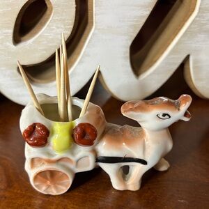 Vintage Ceramic Burro Toothpick Holder whatnot Miniature Decor Made in Japan’s